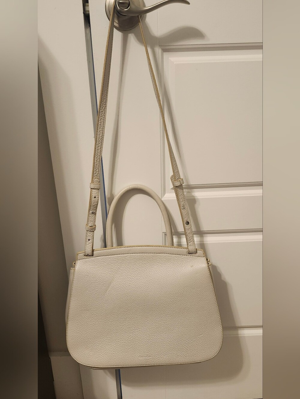 NWD Steven Alan $250 Leather Top Handle/Shoulder/Crossbody Bag Off White